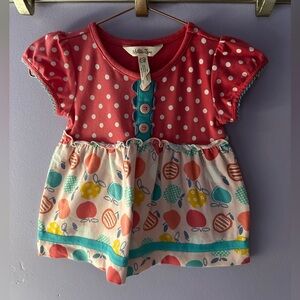 Matilda Jane Pink Polka Dot Apple Dress Size 12-18 Months